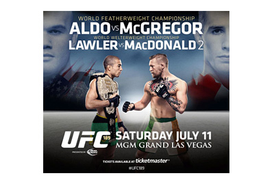 Ultimate Fighting Championship - UFC 189 - Event Poster - Featherweight - José Aldo vs. Conor McGregor - Welterweight - Robbie Lawler vs. Rory MacDonald