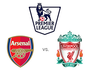 Arsenal vs. Liverpool - 24th round of the Premier League - Team logos - Competition logo