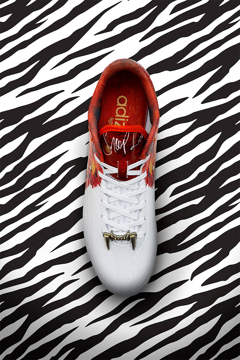 Top view of the adidas snoop lion shoe