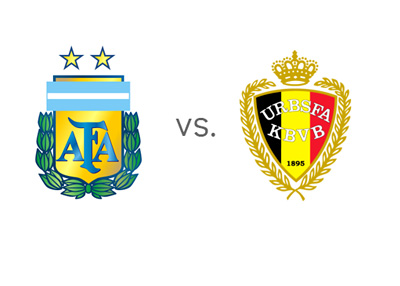 FIFA World Cup matchup - Argentina vs. Belgium - Head to Head - Team Crests / Badges / Logos