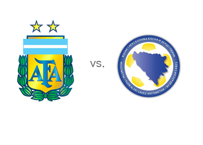 Argentina vs Bosnia Herzegovina - National Team Football Logos - Matchup