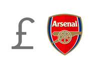 Arsenal FC Finances - Pound Symbol next to the Team Logo - Illustration