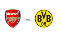 UEFA Champions League Matchup - Arsenal vs. Borussia Dortmund - Team Logos