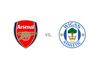 Arsenal vs. Wigan - English Premier League Matchup - Team Logos