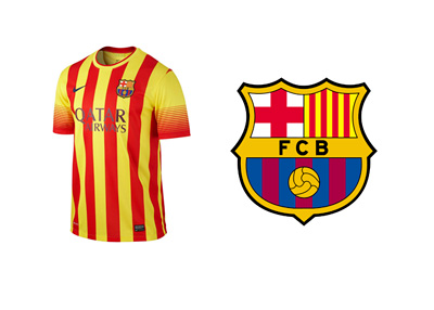 Barcelona Football Club Senyera Strip - Catalan Flag - Independence Support - Jersey - 2014