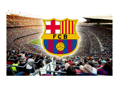 Barcelona FC - Camp Nou - Team Logo - Epic Collage - Full Stadium - Nice Day