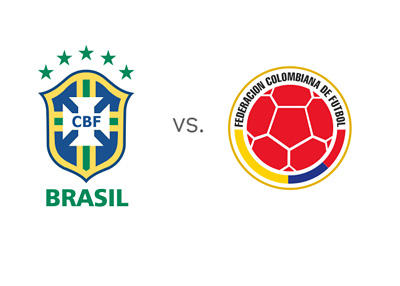 Brasil vs. Colombia - World Cup Matchup - Football Head to Head - National Team Logos / Badges / Crests