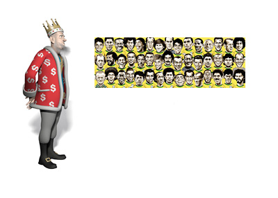 The King presents Brazilian legendary footballers all in one drawing