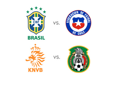 Brazil vs. Chile and Netherlands vs. Mexico - World Cup Matchups - Team Badges