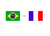 Brazil vs. France - Matchup and Country Flags