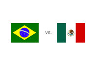 Brazil vs. Mexico - Matchup and Country Flags