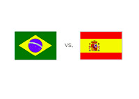 Matchup between Brazil and Spain - Country Flags