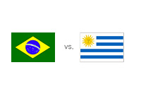 Brazil vs. Uruguay - Matchup and Country Flags