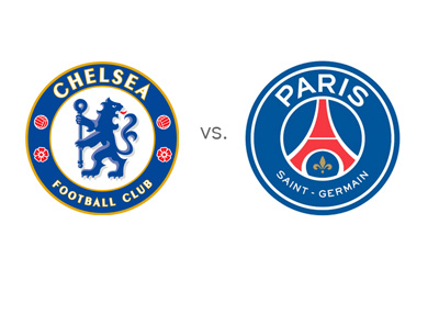 Matchup between Chelsea and Paris Saint-Germain (PSG) - Champions League - Team Logos - Badges / Crests - Favourite - Head to Head - Odds