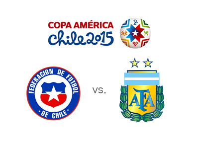 Preview and Odds - Chile vs. Argentina - Copa America 2015 - Tournament logo and national team crests - Matchup