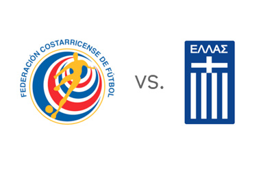 Costa Rica vs. Greece - World Cup Matchup - Team Logos / Badges / Crests - Head to Head