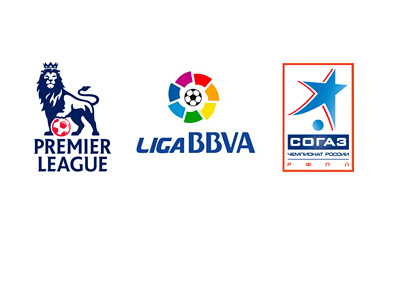 League Logos - English Premier League - Liga BBVA (Spanish Liga) and the Russian Premier League