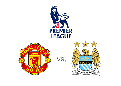 English Premier League matchup - Manchester United vs. Manchester City - Odds - Preview - Team Logos / Badges / Crests - Favourites to win