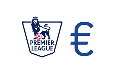Top Salaries in the English Premier League - concept graphic - EPL logo and Euro currency symbol