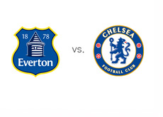 Everton vs. Chelsea - English Premier League - Football Matchup - Team Logos / Crests