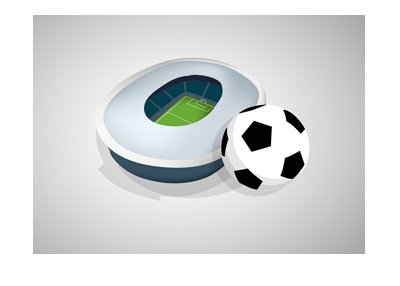 The thumbnail of a Euro football (soccer) stadium simple vector drawing.