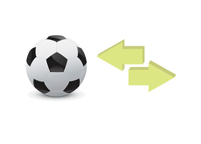 Illustration of Football Transfers - Ball and arrows