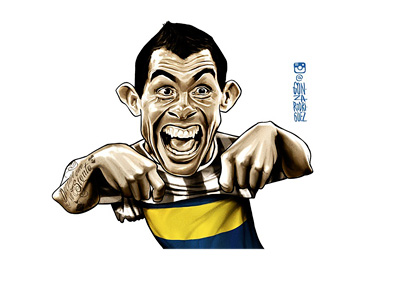 Carlito Tevez returns to Boca Juniors - Illustration / drawing / art