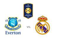 The International Champions Cup - Everton vs. Real Madrid - Team and tournament logos - Matchup