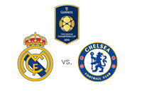 The International Champions Cup - Real Madrid vs. Chelsea - Matchup and Team and Tournament Logos