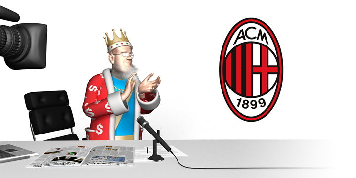 The King is clapping in approval of the sale of AC Milan to Chinese investment firm.  Also a clap for Silvio Berlusconi spectacular exit