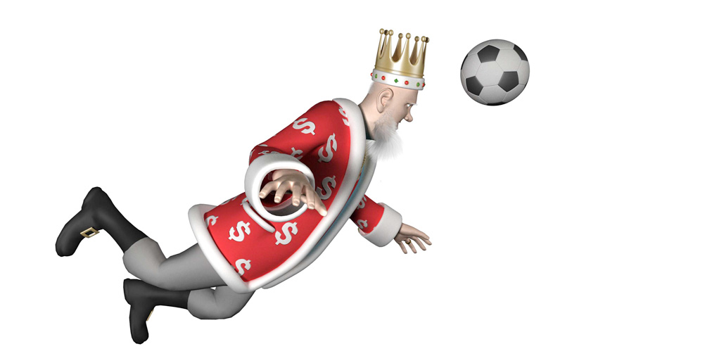 The Football King is going in for a winning header in the image of Gonzalo Higuain
