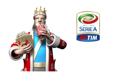 The King is set for the weekend.  Loaded with popcorn and coke he is ready to watch Serie A games this Sunday.