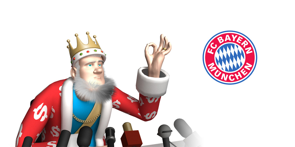 The King is doing a press conference on the latest signings for Bayern Munich Football Club. The King approves