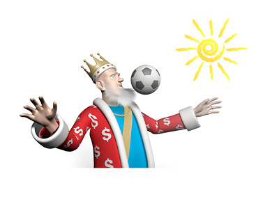 The Football King is receiving the ball on his chest with the sun blazing in the background.  The report on the football events during the summer of 2015