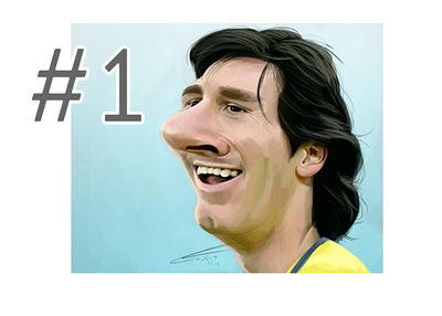 The Most Valued Football Player in the World - Lionel Messi - Caricature by Tom Rutjens