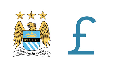 Manchester City FC - Financials - Illustration - Pound Symbol and Team Logo