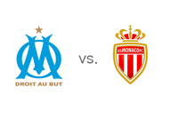 Olympique de Marseills vs. Monaco AS - French Ligue 1 Matchup - Team Logos