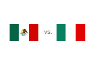 Mexico vs. Italy - Matchup and National Flags