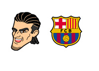 Jose Manuel Pinto Illustration and Barcelona FC logo