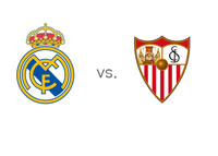 Spanish La Liga Matchup - Real Madrid vs. Sevilla - Team Logos