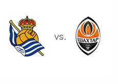 Real Sociedad vs. Shakhtar Donetsk - UEFA Champions League Matchup - Team Logos