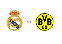 Real Madrid logo vs. Borussia Dortmund logo