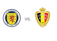 Scotland vs. Belgium Matchup and Football Jersey Badges