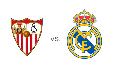 Spanish La Liga Matchup - Sevilla FC vs. Real Madrid - Team Logos / Crests