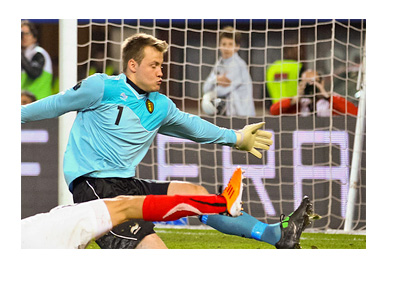 Simon Mignolet - Liverpool FC and Belgium National Team Keeper - in Action vs. Austria