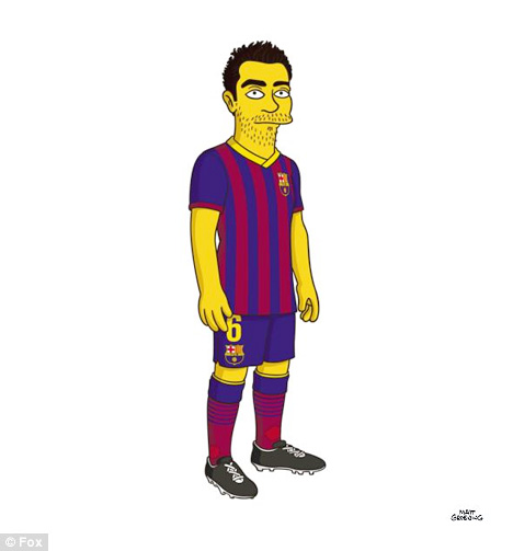 Xavi from Barcelona FC as a Simpson Character