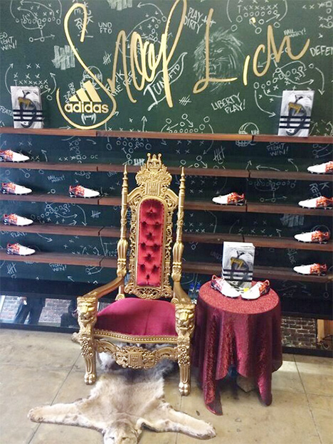 Snoop Lion Throne at Adidas cleat unveiling - Undefeated - Los Angeles