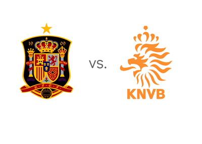 Spain vs. Holland (Netherlands) - World Cup Matchup - National Team Logos / Crests / Badges