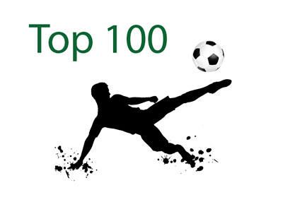 Top 100 Football Players - Illustration - Drawing - Player Kicking the Ball