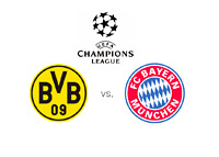 UEFA Champions League finals - Borussia Dortmund vs. Bayern Munich - Matchup and Logos